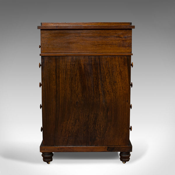 Antique Davenport, English, Rosewood, Satinwood, Writing Desk, Victorian, C.1880