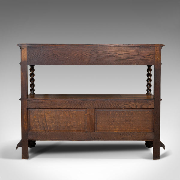 Large Antique Buffet, English, Oak, Server, Sideboard, Jacobean Taste, Victorian