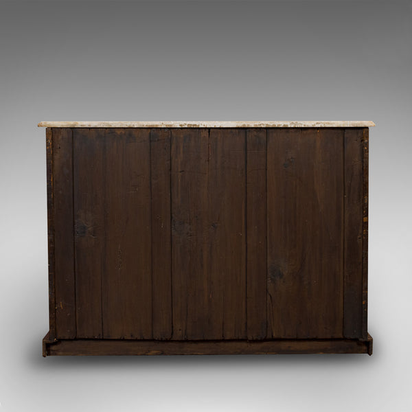 Antique Mirrored Side Cabinet, English, Walnut, Marble, Dresser, Victorian, 1850