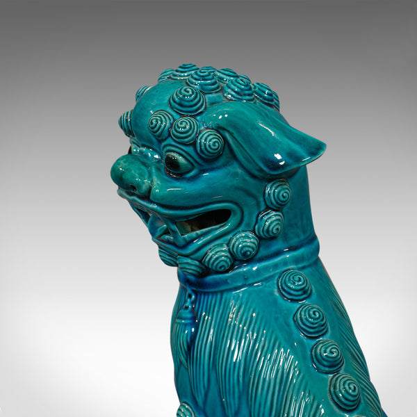 Vintage Dog Statue, Oriental, Ceramic, Dog of Fo, Ornament, Art Deco, Circa 1950