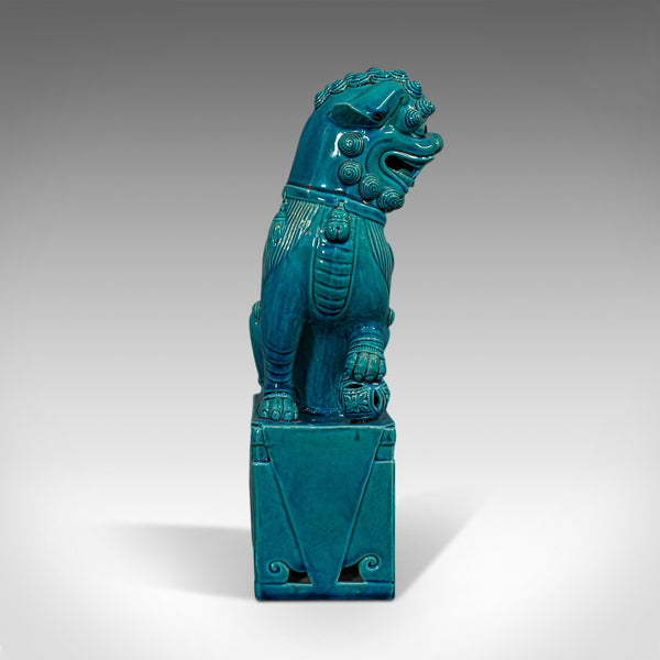 Vintage Dog Statue, Oriental, Ceramic, Dog of Fo, Ornament, Art Deco, Circa 1950