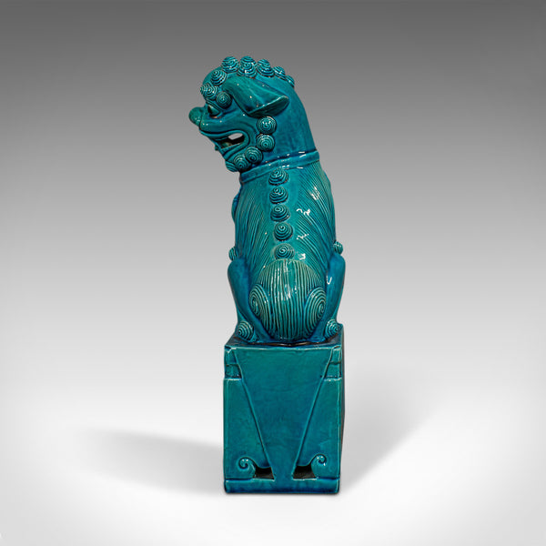 Vintage Dog Statue, Oriental, Ceramic, Dog of Fo, Ornament, Art Deco, Circa 1950