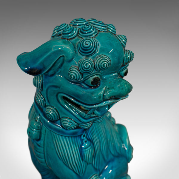 Vintage Dog Statue, Oriental, Ceramic, Dog of Fo, Ornament, Art Deco, Circa 1950