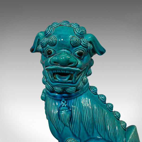 Vintage Dog Statue, Oriental, Ceramic, Dog of Fo, Ornament, Art Deco, Circa 1950