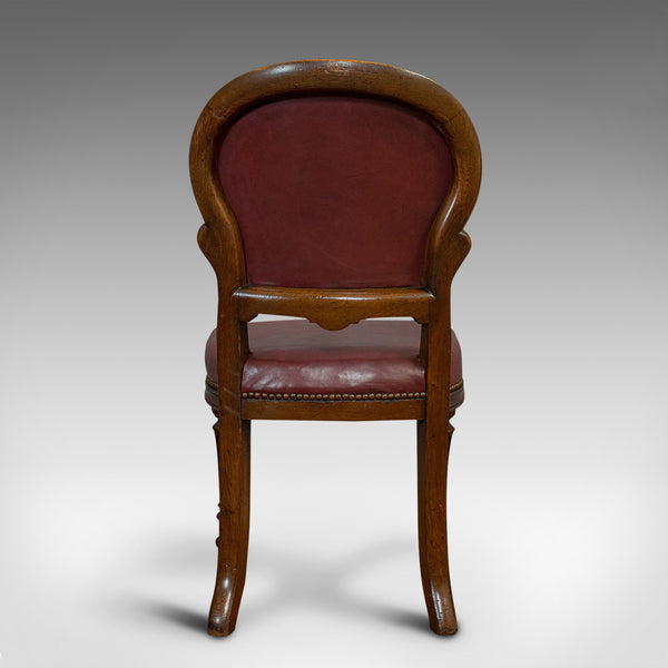 Pair Of Antique Chairs, Walnut, Leather, Seat, Doveston, Bird & Hull, Victorian