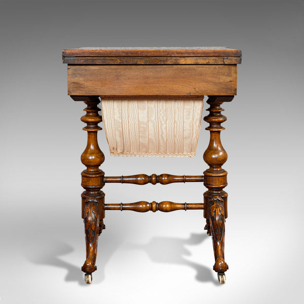 Antique Games Table, English, Walnut, Burr, Chess, Backgammon, Victorian, C.1860