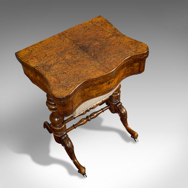 Antique Games Table, English, Walnut, Burr, Chess, Backgammon, Victorian, C.1860