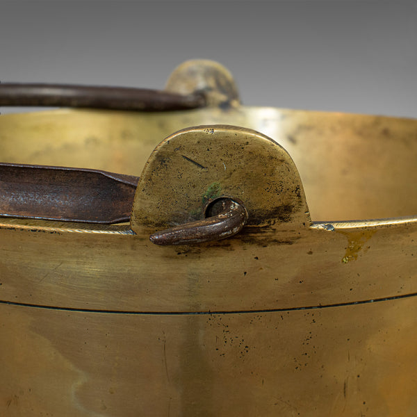 Antique Jam Pan, French, Solid Brass, Artisan Kitchen Pot, Victorian, Circa 1900