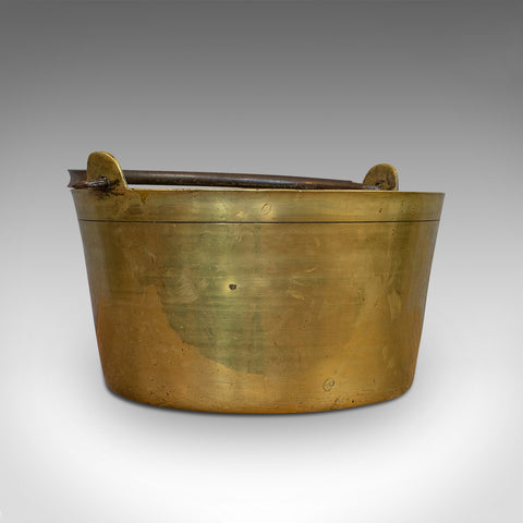 Antique Jam Pan, French, Solid Brass, Artisan Kitchen Pot, Victorian, Circa 1900