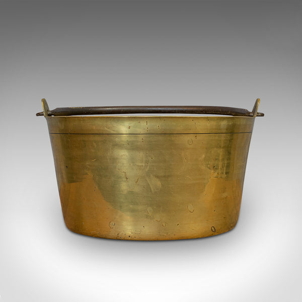 Antique Jam Pan, French, Solid Brass, Artisan Kitchen Pot, Victorian, Circa 1900