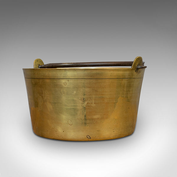 Antique Jam Pan, French, Solid Brass, Artisan Kitchen Pot, Victorian, Circa 1900
