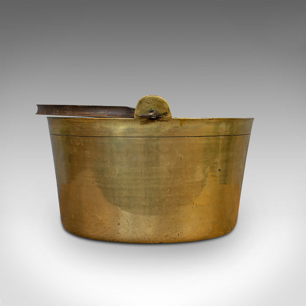 Antique Jam Pan, French, Solid Brass, Artisan Kitchen Pot, Victorian, Circa 1900