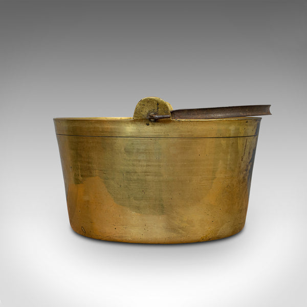Antique Jam Pan, French, Solid Brass, Artisan Kitchen Pot, Victorian, Circa 1900