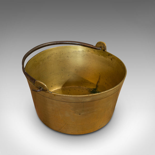 Antique Jam Pan, French, Solid Brass, Artisan Kitchen Pot, Victorian, Circa 1900
