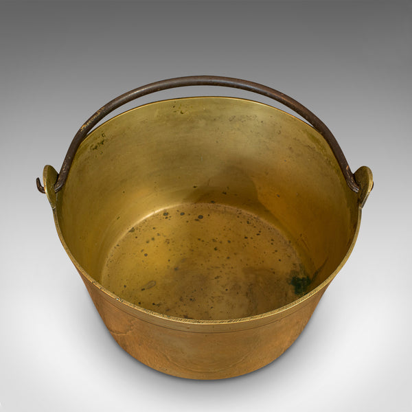 Antique Jam Pan, French, Solid Brass, Artisan Kitchen Pot, Victorian, Circa 1900