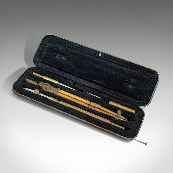 Small Antique Cartographer's Tool Set, German, Draughtsman's Instrument, Riefler