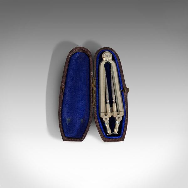 Antique Folding Pocket Compass, Pillar Divider, Drawing Instrument, Victorian