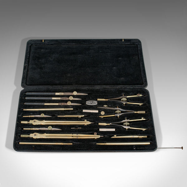 Vintage Draughtsman's Set, German, Drawing Instruments, Riefler, Circa 1950