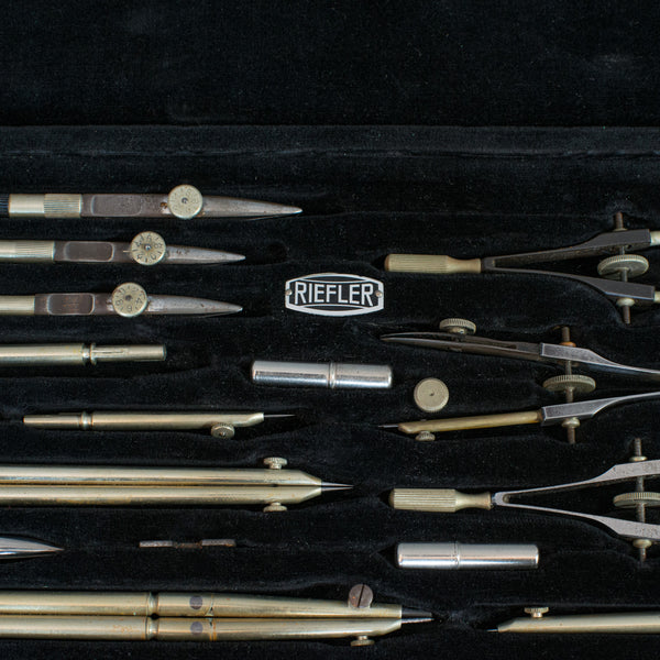 Vintage Draughtsman's Set, German, Drawing Instruments, Riefler, Circa 1950