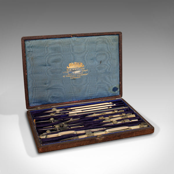 Antique Technical Drawing Set, Cartographer, Architect, Harling of London, 1900