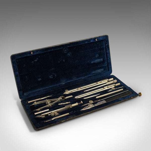 Antique Technical Drawing Set, German, Architect, Cartography, Wichmann, C.1920