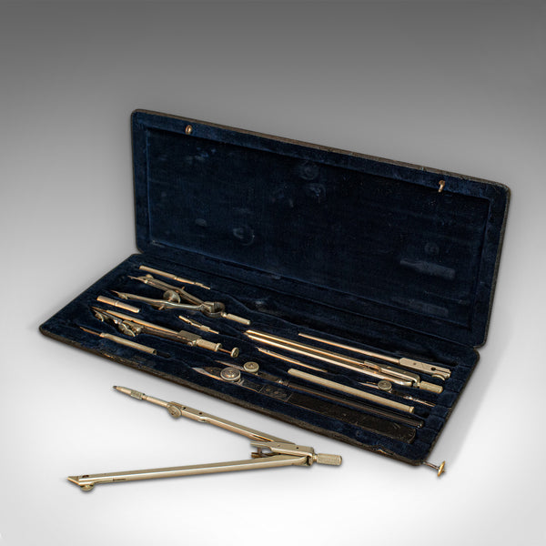 Antique Technical Drawing Set, German, Architect, Cartography, Wichmann, C.1920