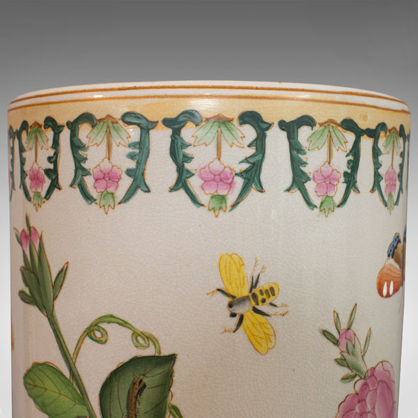 Large Vintage Stick Stand, Oriental, Ceramic, Decorative Vase, Art Deco, C.1940
