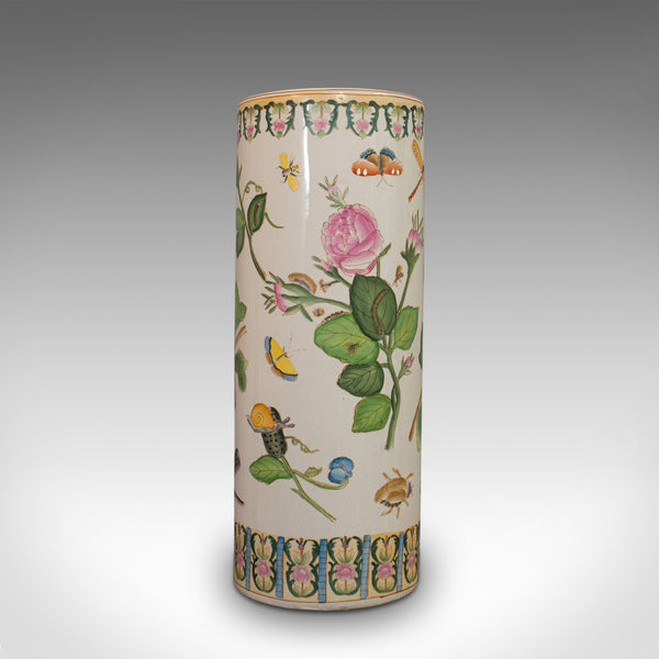 Large Vintage Stick Stand, Oriental, Ceramic, Decorative Vase, Art Deco, C.1940