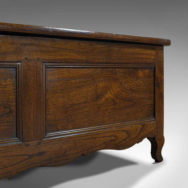 Large Antique Coffer, French, Chestnut, Window Seat, Linen Chest, Georgian, 1800