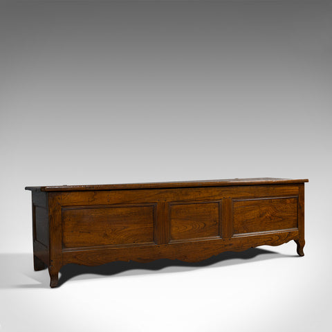 Large Antique Coffer, French, Chestnut, Window Seat, Linen Chest, Georgian, 1800