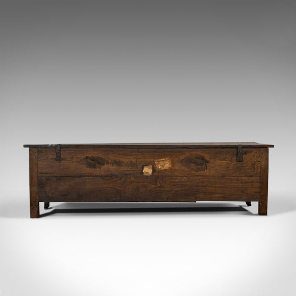 Large Antique Coffer, French, Chestnut, Window Seat, Linen Chest, Georgian, 1800
