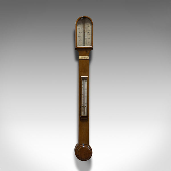 Antique Stick Barometer, Walnut, Scientific Instrument, Negretti & Zambra, 1900