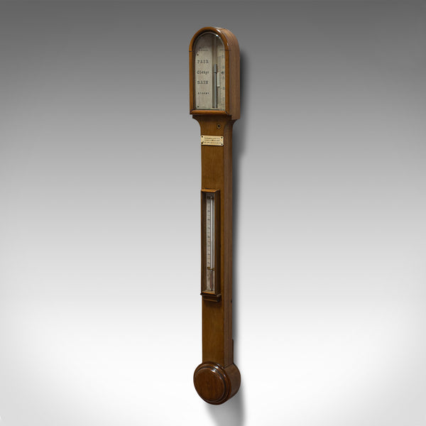 Antique Stick Barometer, Walnut, Scientific Instrument, Negretti & Zambra, 1900