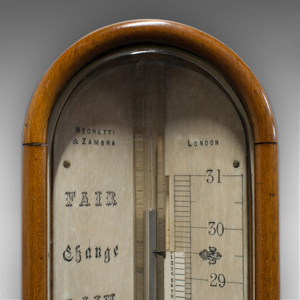 Antique Stick Barometer, Walnut, Scientific Instrument, Negretti & Zambra, 1900