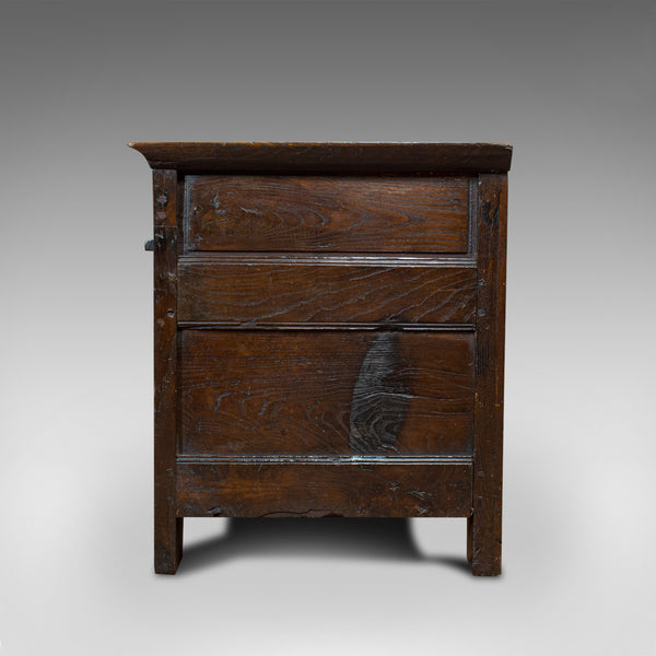 Antique Coffer, French, Oak, Window Seat, Storage Bench, 17th Century, C.1700