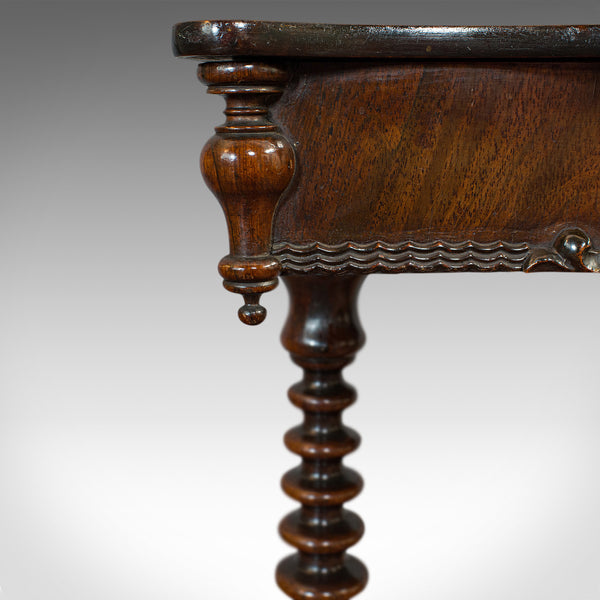 Antique Collector's Table, Walnut, Rosewood, Craft, Hobby Stand, Victorian, 1900