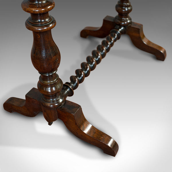 Antique Collector's Table, Walnut, Rosewood, Craft, Hobby Stand, Victorian, 1900