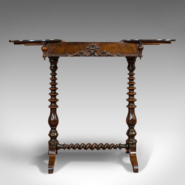 Antique Collector's Table, Walnut, Rosewood, Craft, Hobby Stand, Victorian, 1900