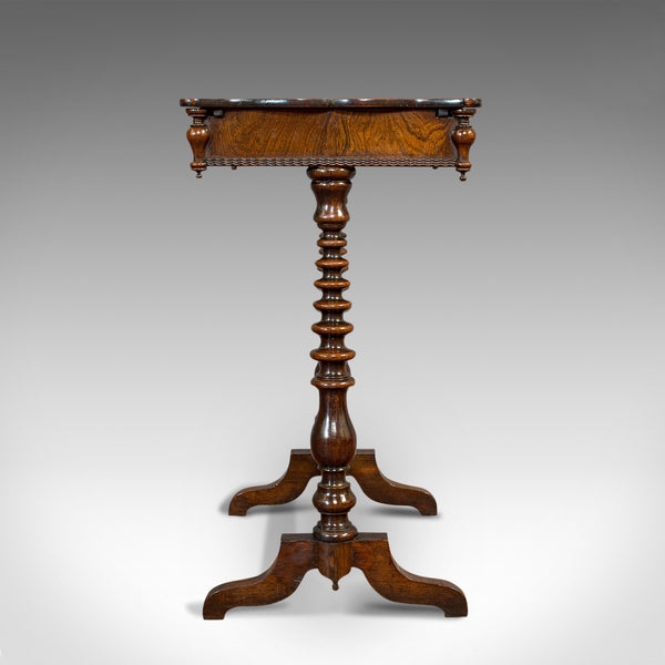 Antique Collector's Table, Walnut, Rosewood, Craft, Hobby Stand, Victorian, 1900