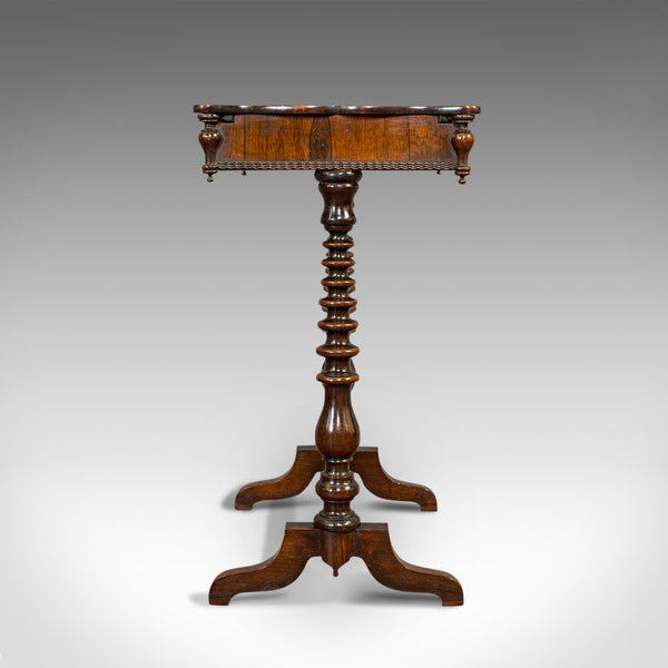 Antique Collector's Table, Walnut, Rosewood, Craft, Hobby Stand, Victorian, 1900