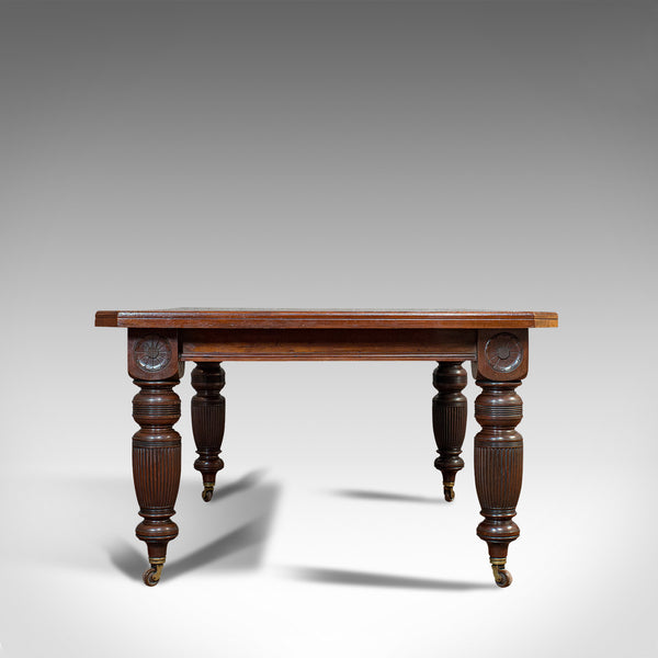 Large 9'7" Antique Extending Dining Table, Mahogany, 3 Leaf, Seats 10, Victorian