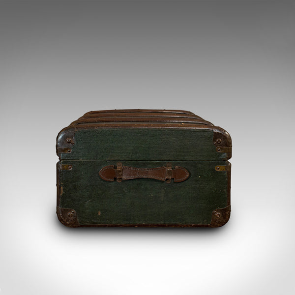 Large Antique Steamer Chest, English, Canvas, Travel Trunk, Drawco, Edwardian