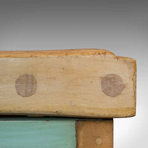 Antique Butcher's Block, English, Beech, Teak, Work Table, Kitchen Island, 1900