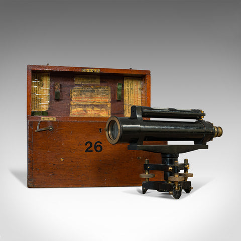 Antique Surveyor's Level, English, Brass, Scientific Instrument, Halden & Sons