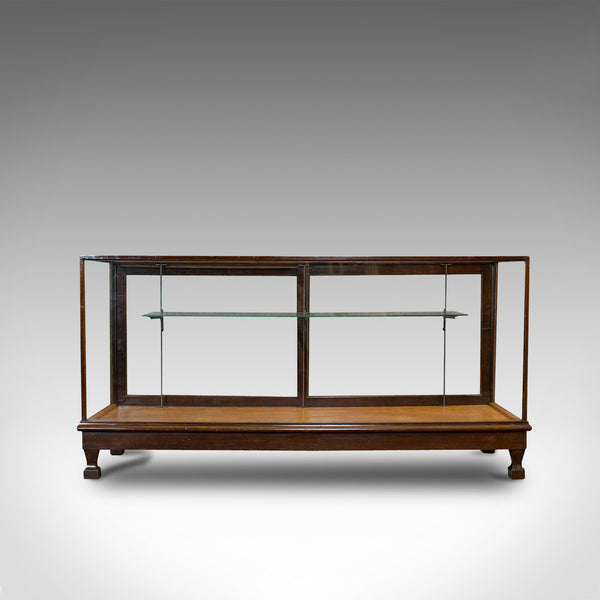 Large Antique Shop Display Cabinet, English, Oak, Showcase, Edwardian, C.1910