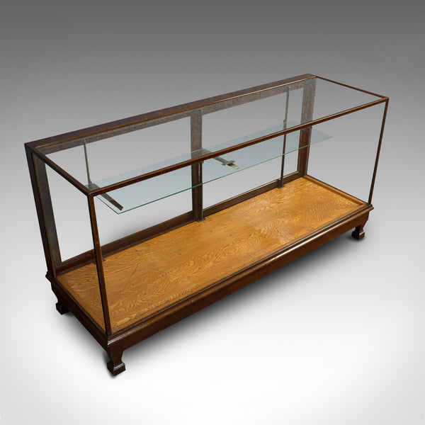 Large Antique Shop Display Cabinet, English, Oak, Showcase, Edwardian, C.1910