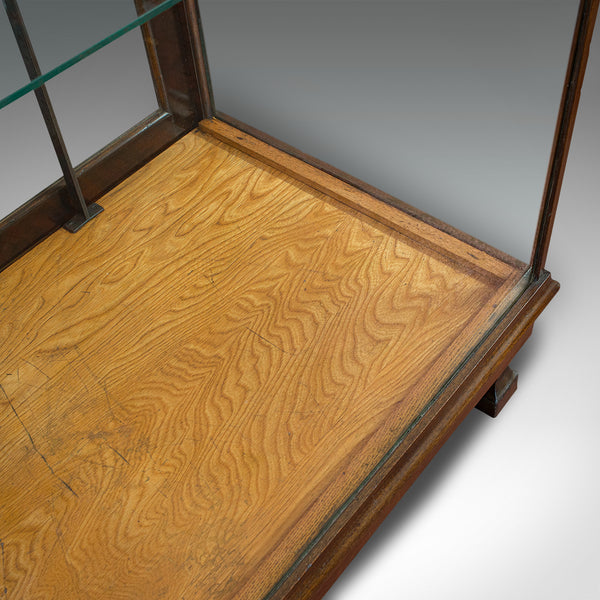 Large Antique Shop Display Cabinet, English, Oak, Showcase, Edwardian, C.1910