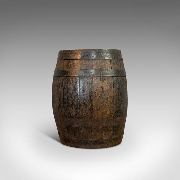 Pair Of, Antique Whiskey Pins, Oak, Barrel, Side Table, Taunton, Victorian, 1900