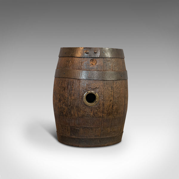 Pair Of, Antique Whiskey Pins, Oak, Barrel, Side Table, Taunton, Victorian, 1900