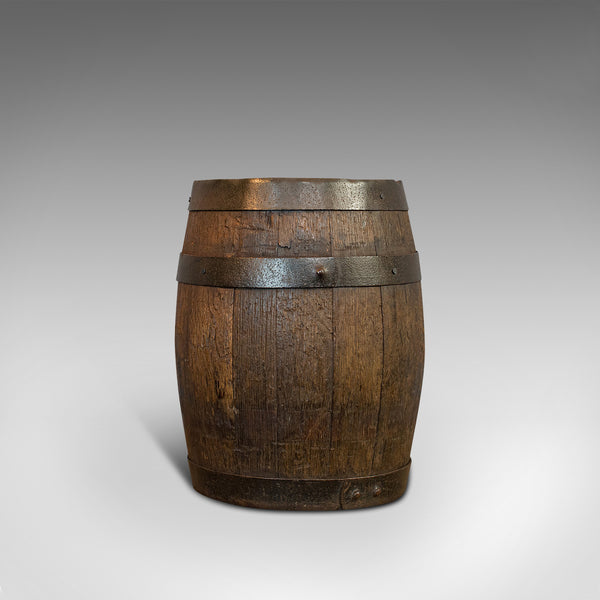 Pair Of, Antique Whiskey Pins, Oak, Barrel, Side Table, Taunton, Victorian, 1900